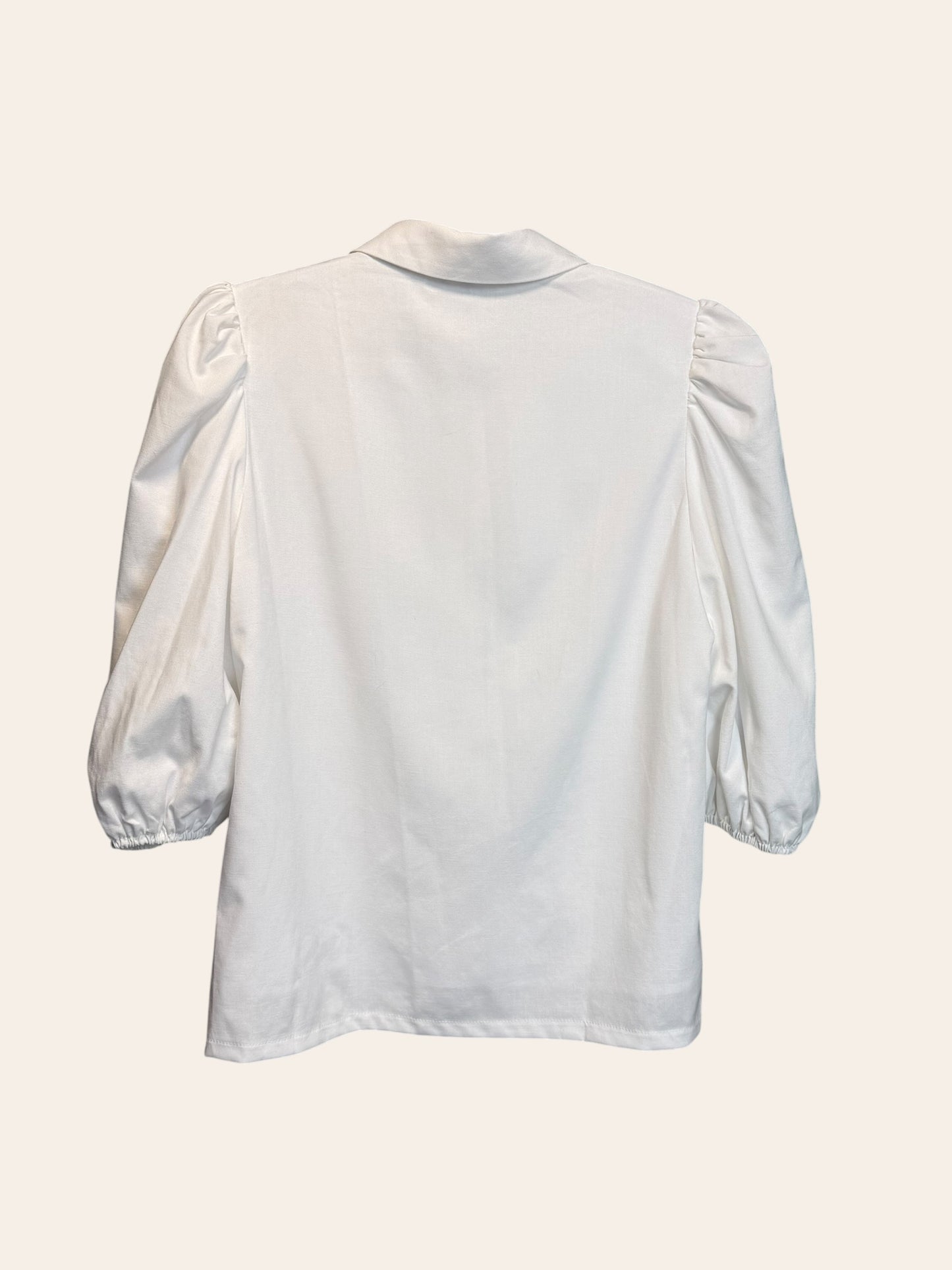 Begonia Linen Button Down White Blouse