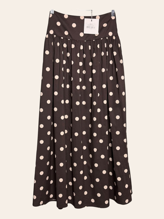 Blank Printed Waisted Polka Dot Maxi Skirt