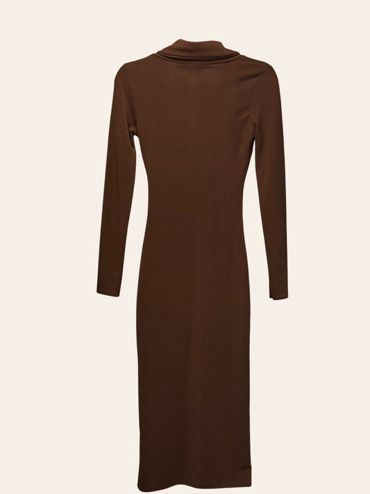 Nasty Girl Brown Zip Up Dress