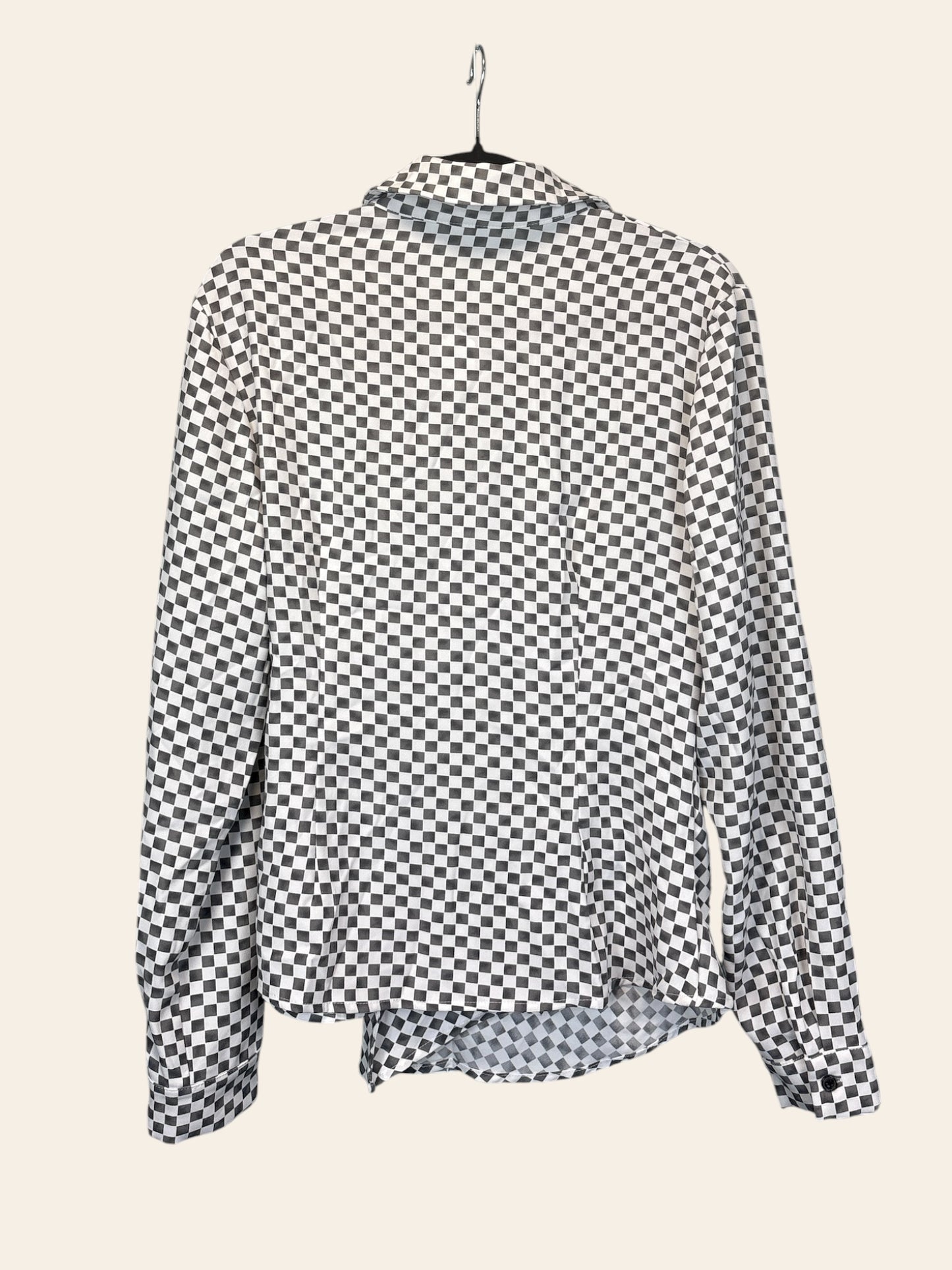 SHEIN Checkered Button Down Blouse