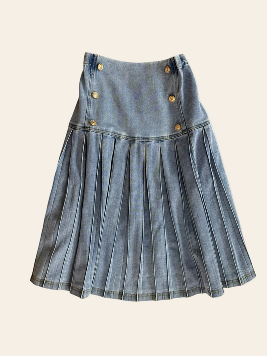 Bace Collection Pleated Denim Skirt