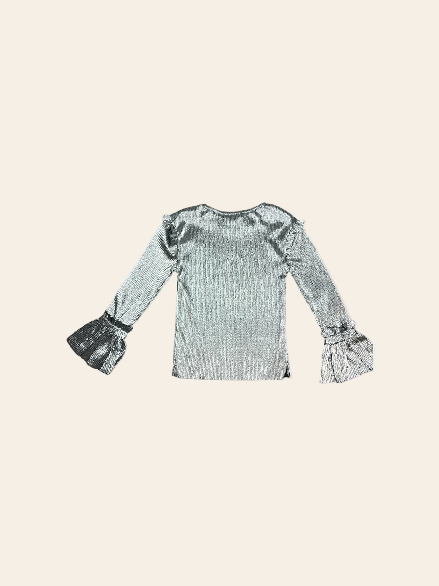 Habitual Girls Silver Ribbed Top