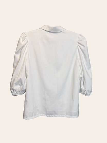 Begonia Linen Button Down White Blouse