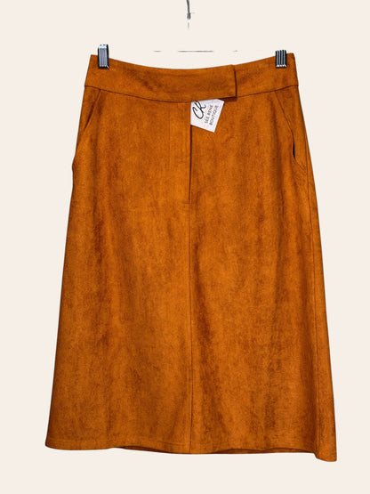 See Rene Luxe suede brown skirt