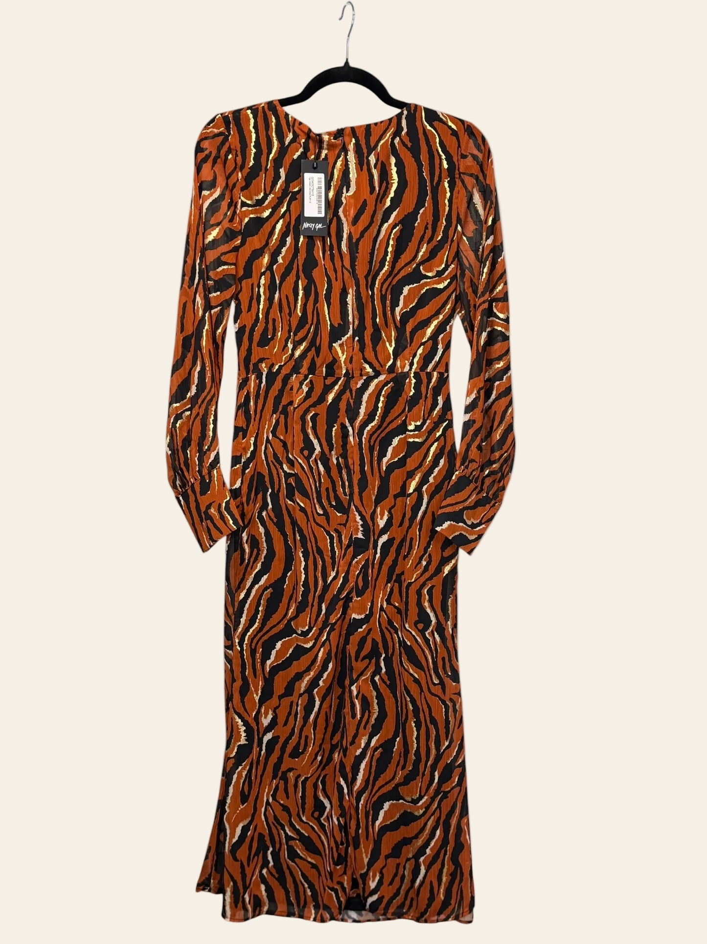 Nasty Gal Tiger Metallic Midi Dress