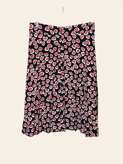 J Crew Heart Pleated Skirt
