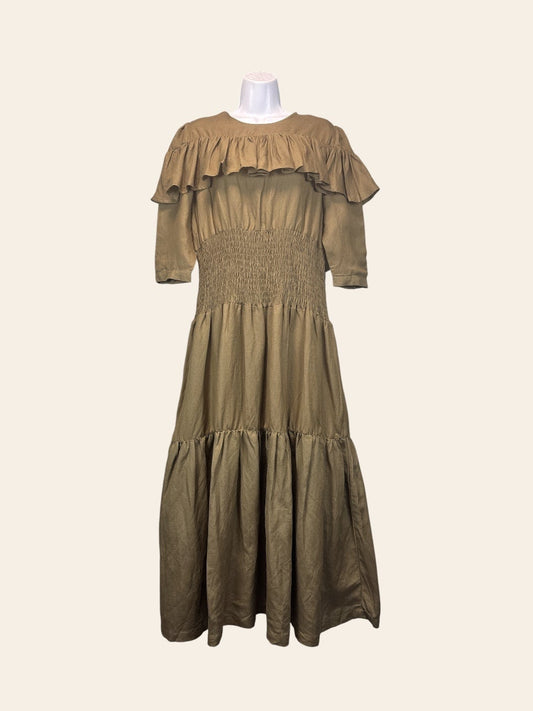 Udel NY Olive Linen Midi Dress