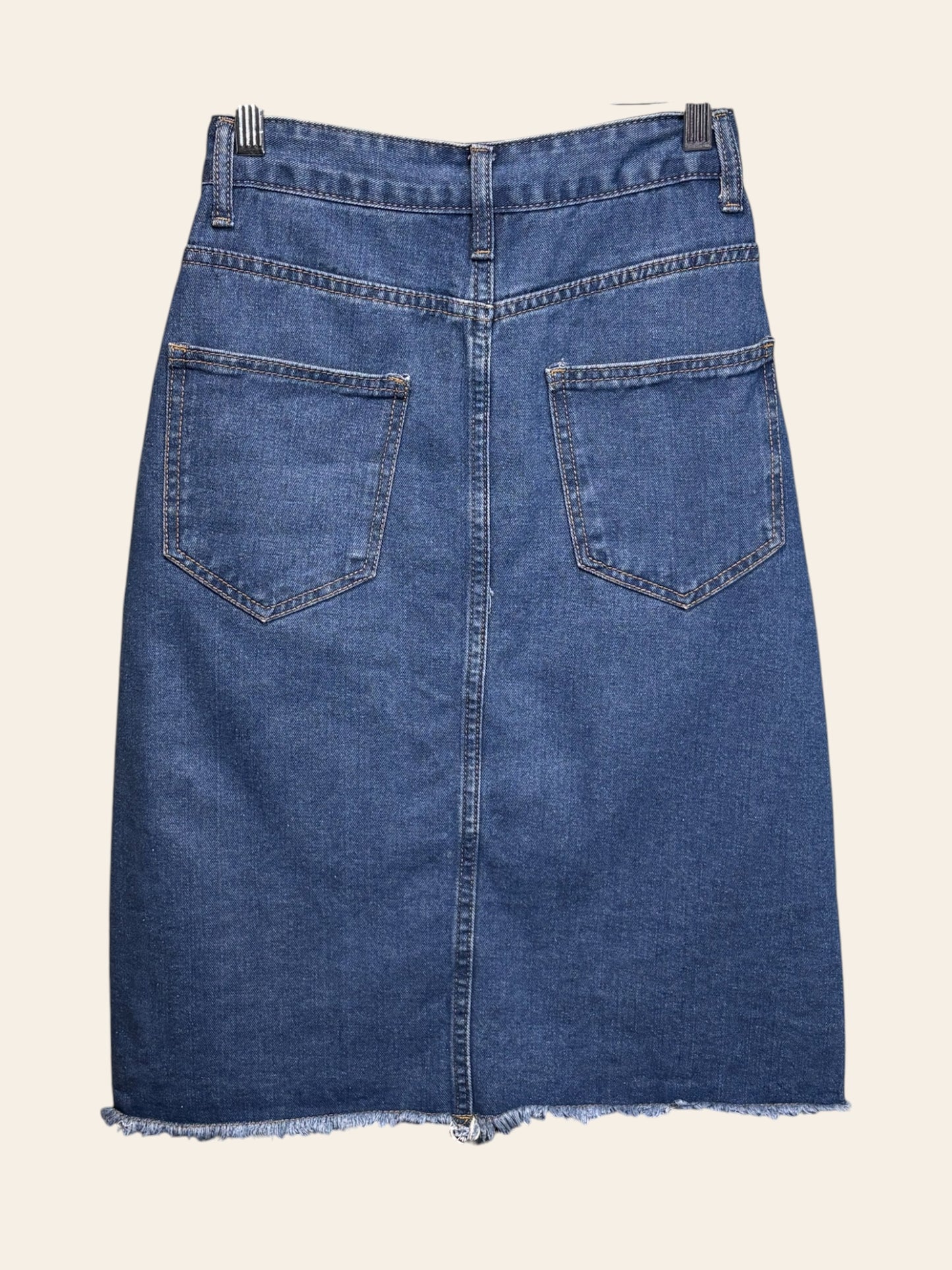 button Down Denim Skirt