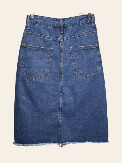 button Down Denim Skirt
