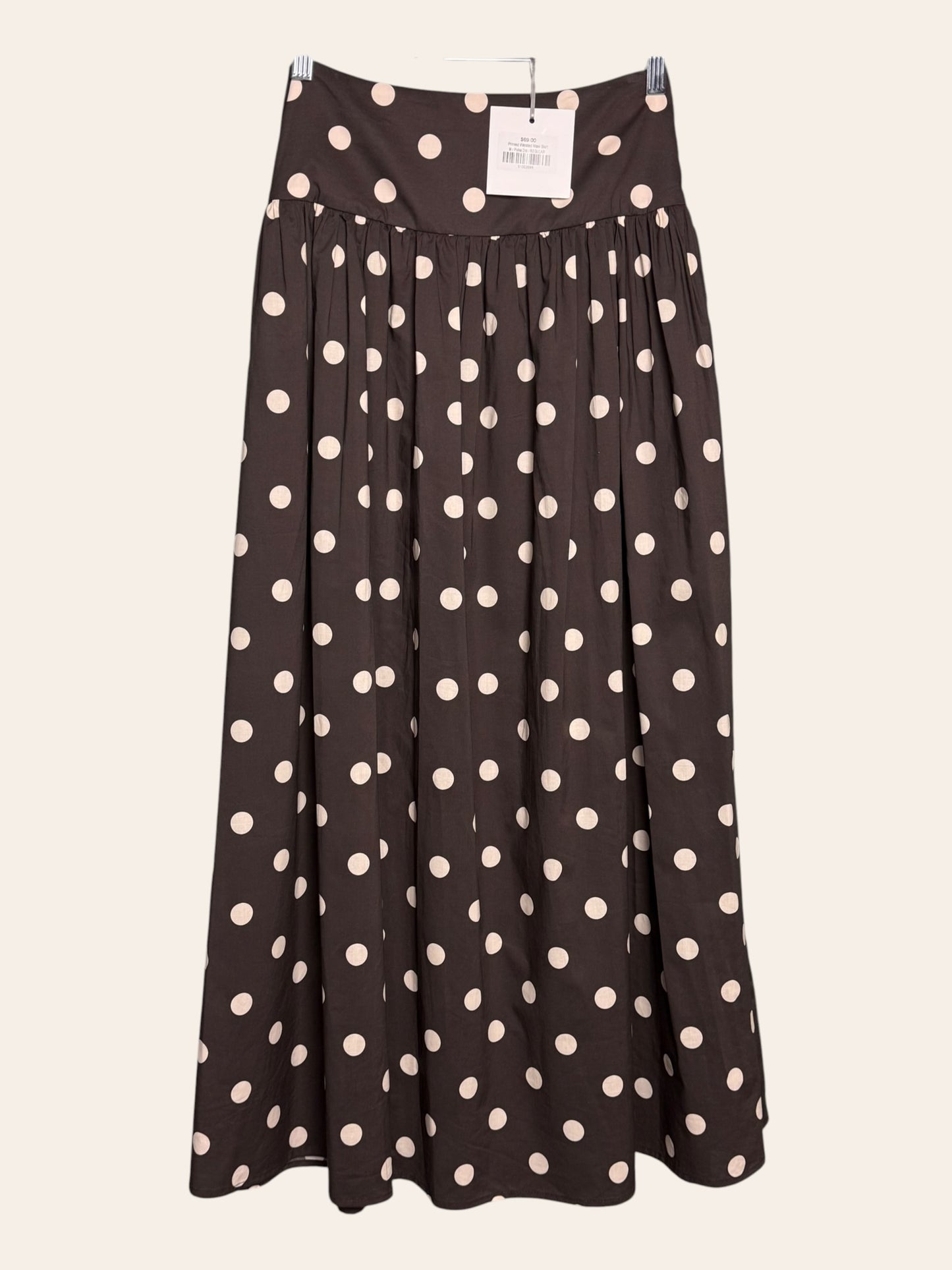 Blank Printed Waisted Polka Dot Maxi Skirt