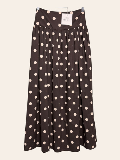 Blank Printed Waisted Polka Dot Maxi Skirt