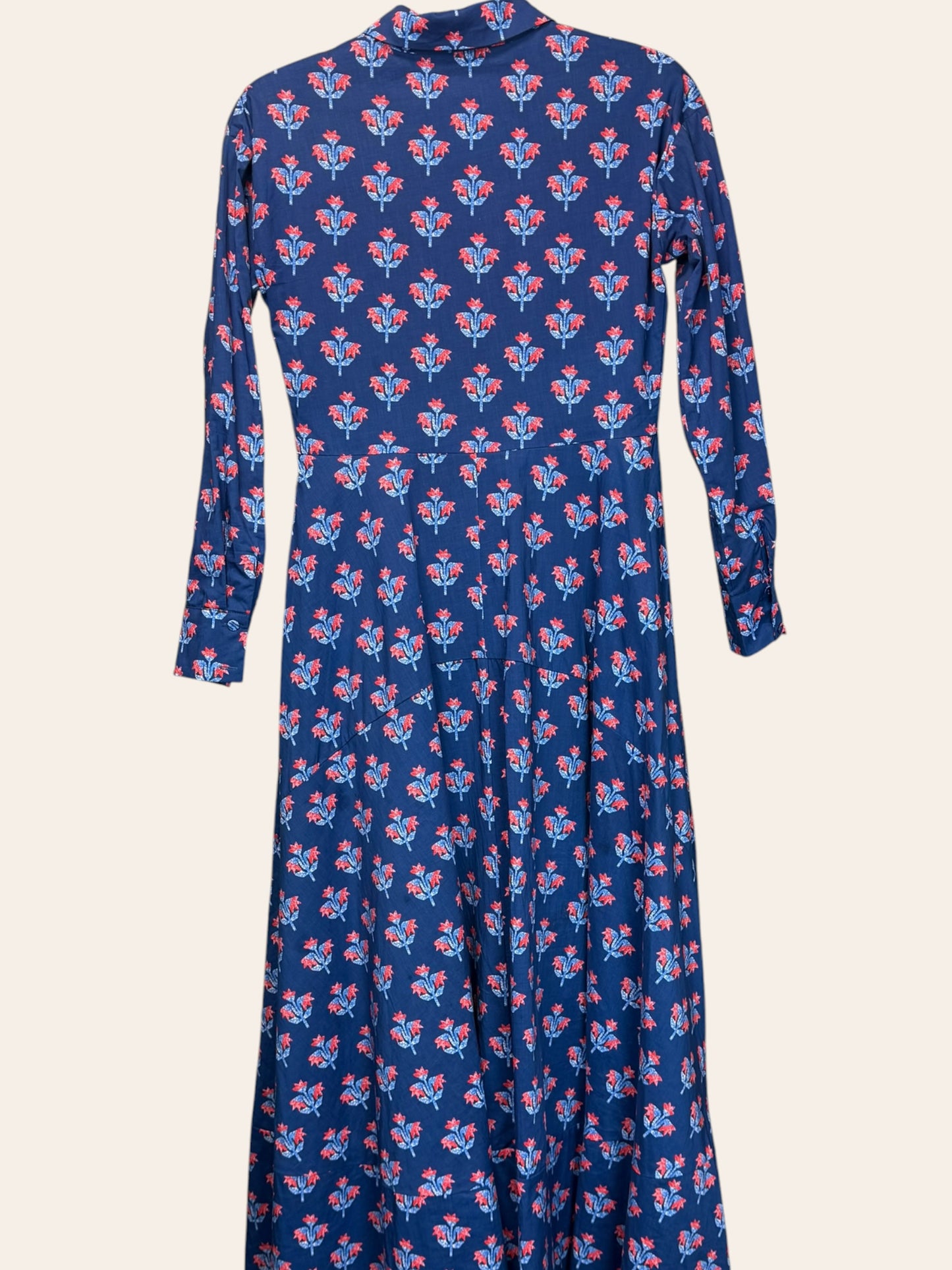 Capsule blue and red floral collar dress