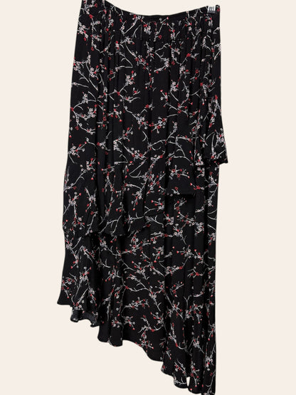 Pins and Needles Red Floral Irregular Length Skirt