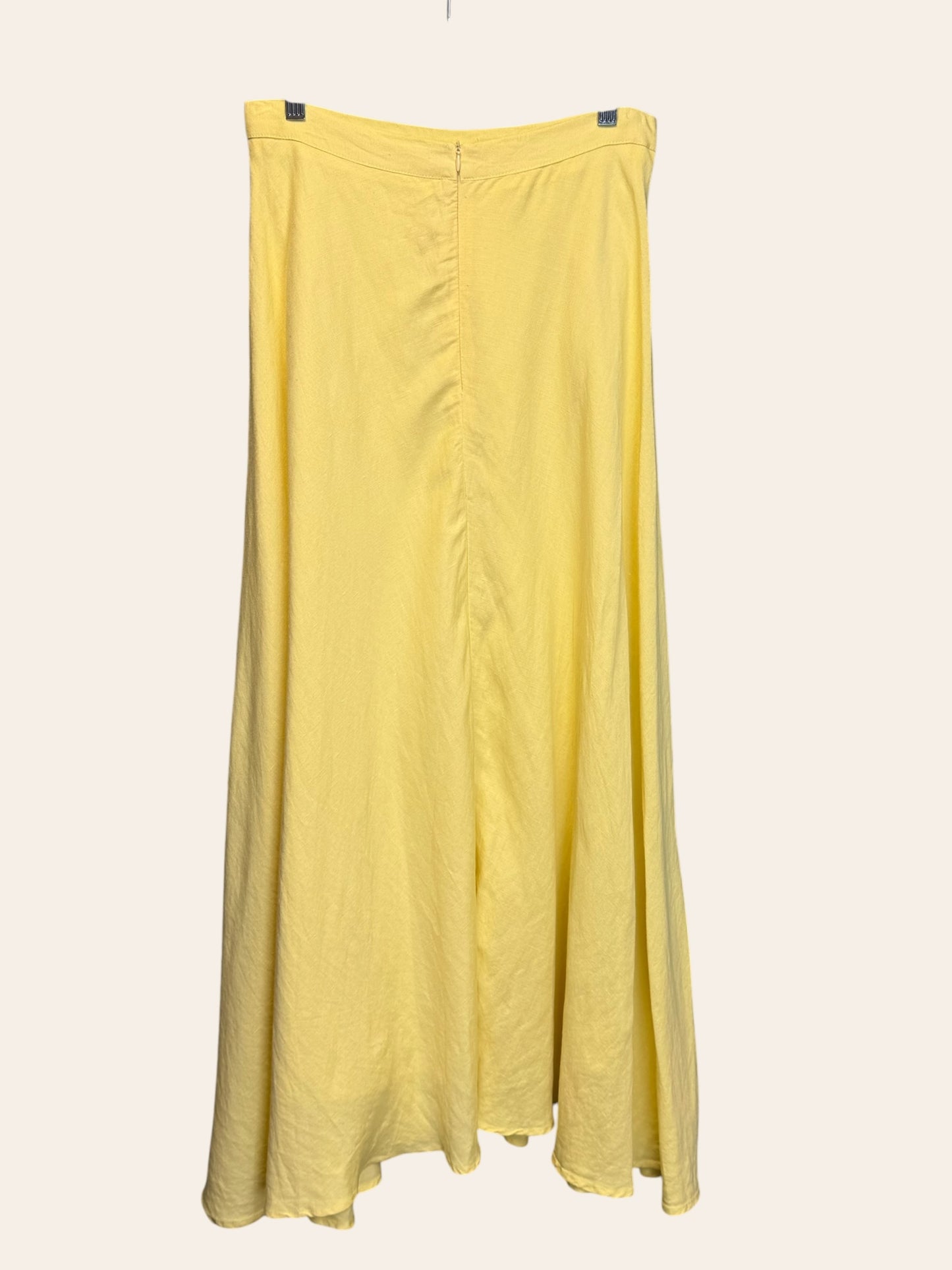 Epik Linen Yellow Maxi Flairy Skirt