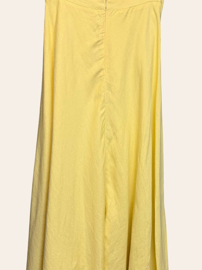 Epik Linen Yellow Maxi Flairy Skirt
