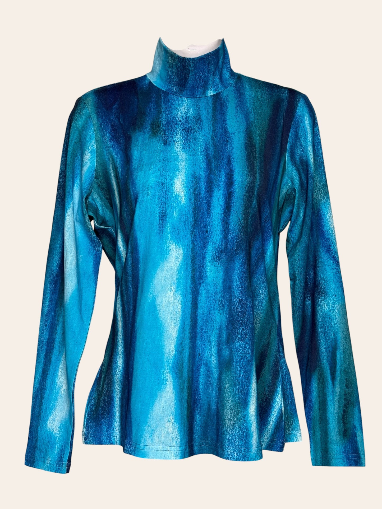 Hailey Printed Modal Blue Ombre Turtleneck
