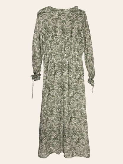 Green  V Neck Dress