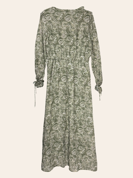 Green  V Neck Dress
