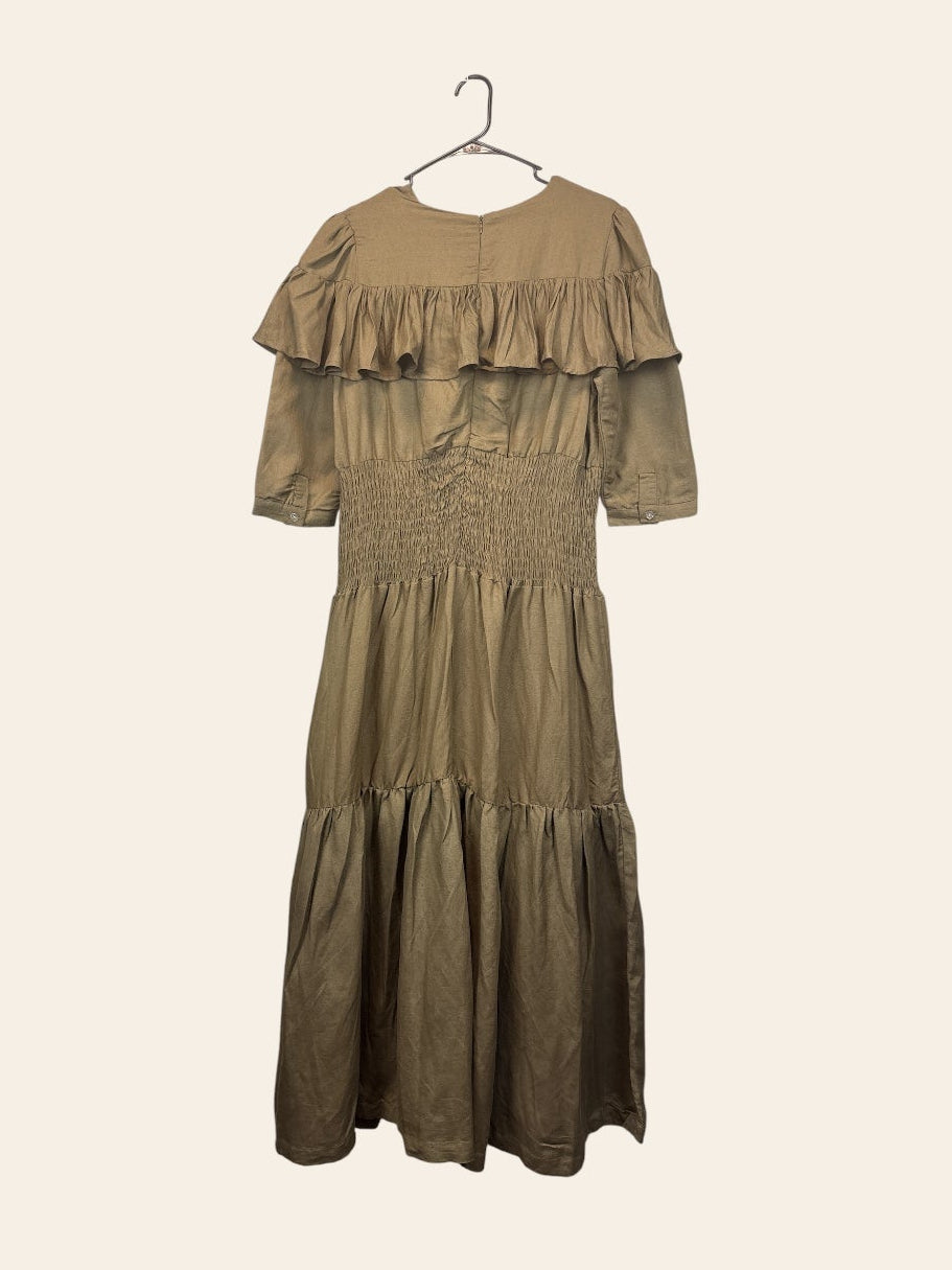 Udel NY Olive Linen Midi Dress