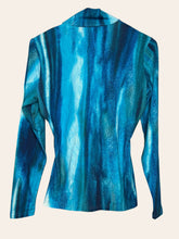Hailey Printed Modal Blue Ombre Turtleneck
