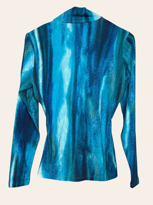 Hailey Printed Modal Blue Ombre Turtleneck