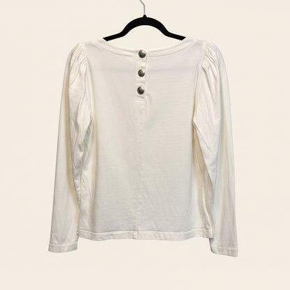 J Crew Puff Sleeve Button- Back Top