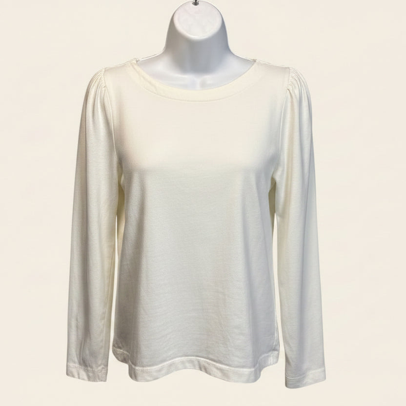 J Crew Puff Sleeve Button- Back Top