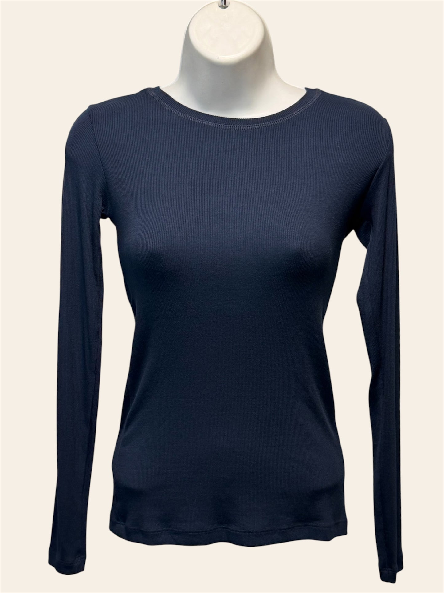 Solika Navy Ribbed Top