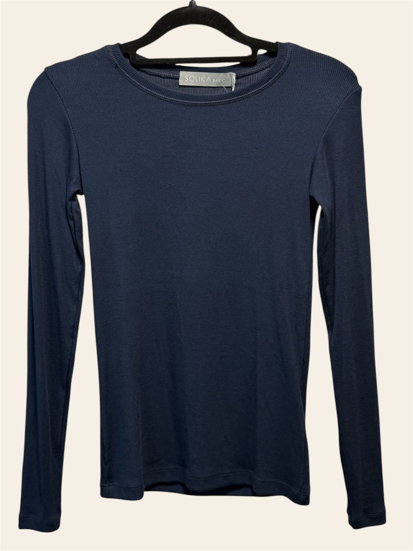 Solika Navy Ribbed Top