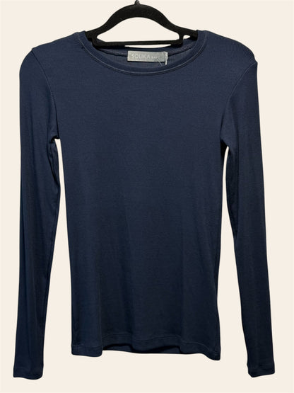 Solika Navy Ribbed Top