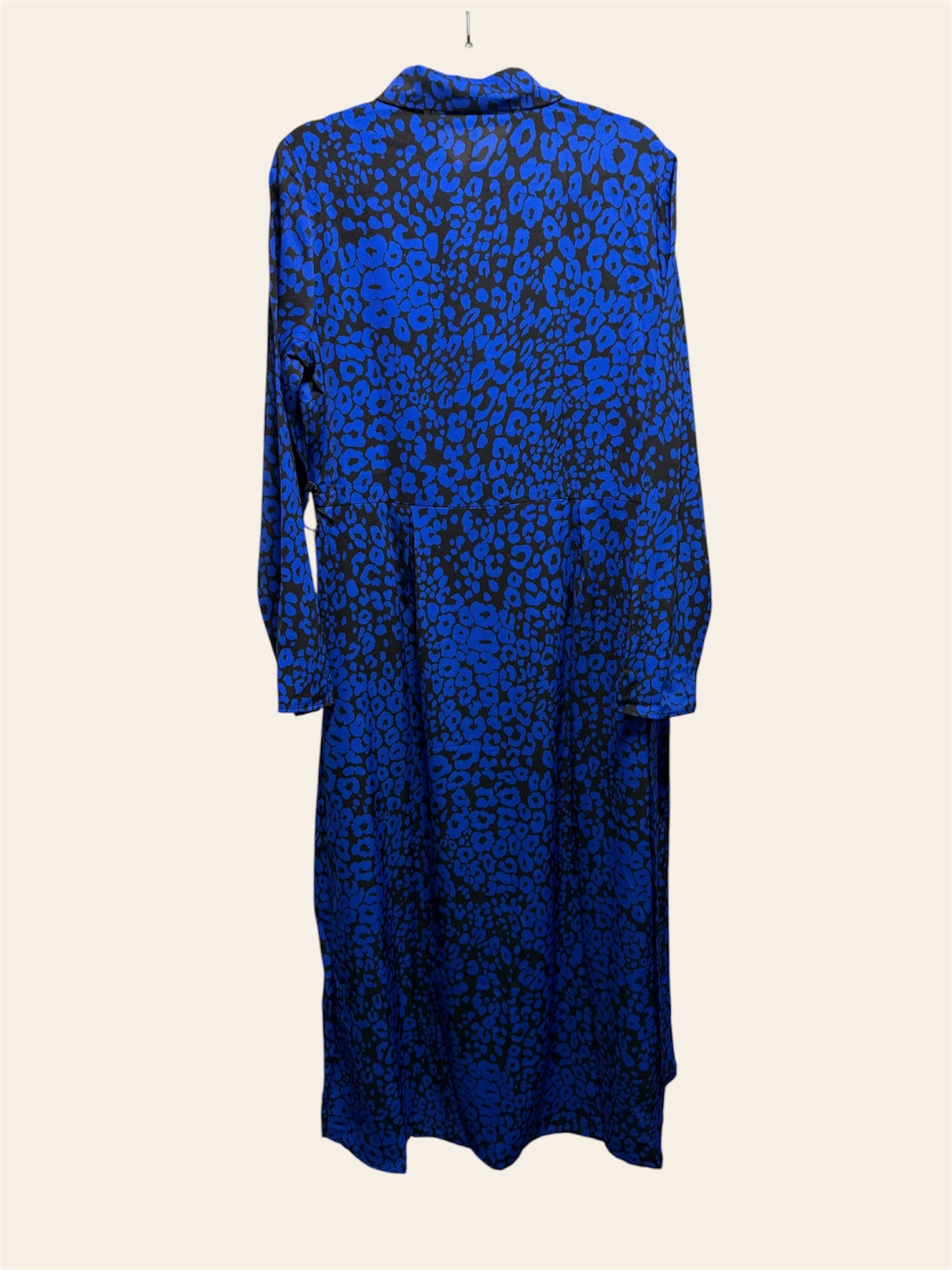 Q2 Blue Animal Print Shirt Dress