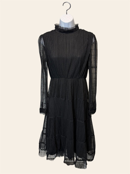 English Dot Black Dress