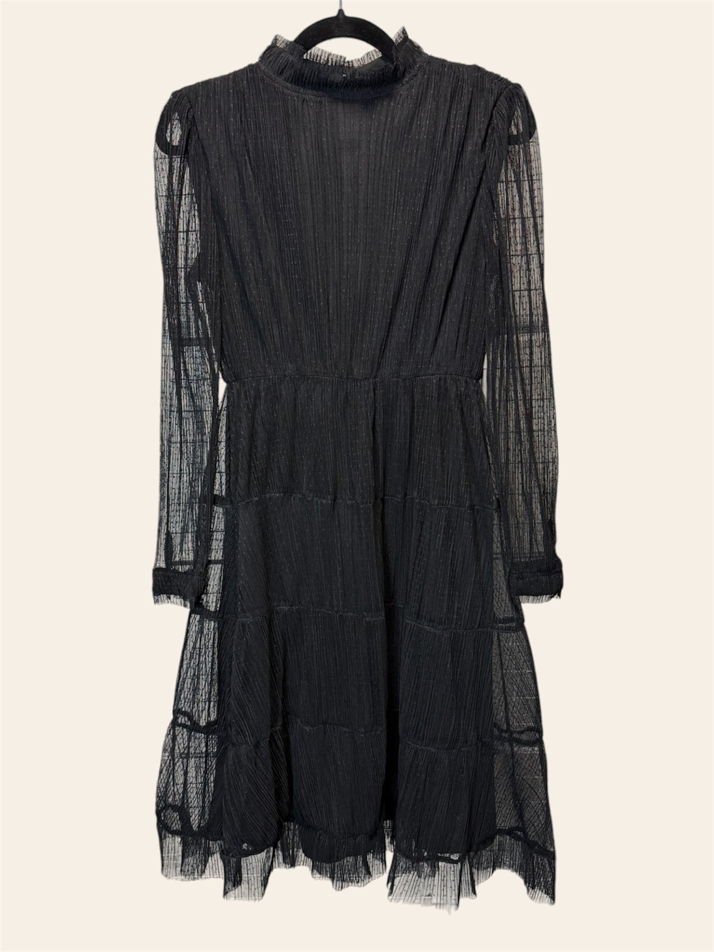English Dot Black Dress