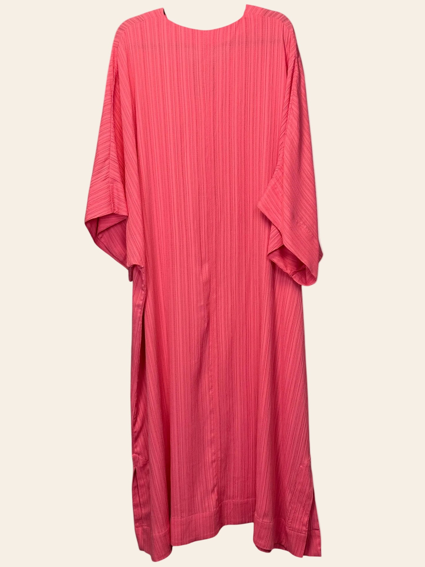 H&M Ribbed Pink V-Neck Loose Fit Dress