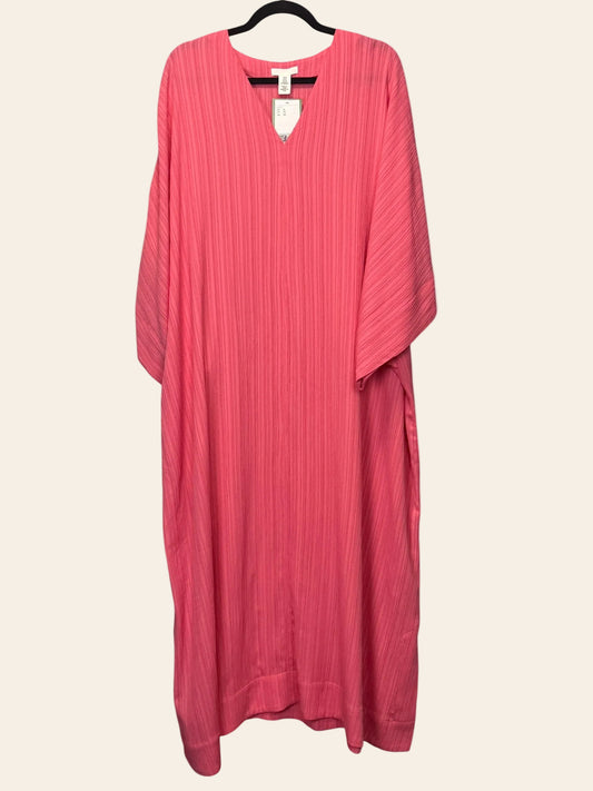 H&M Ribbed Pink V-Neck Loose Fit Dress