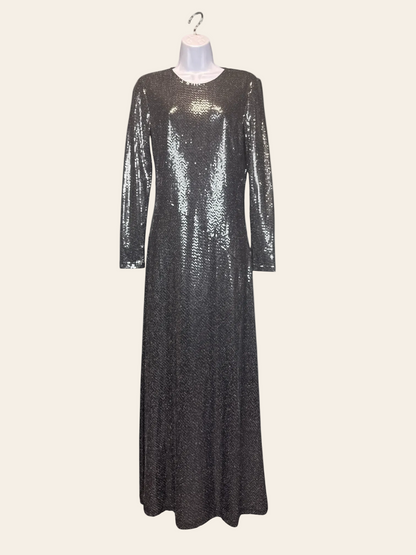 Bardot Silver Sequin Gown