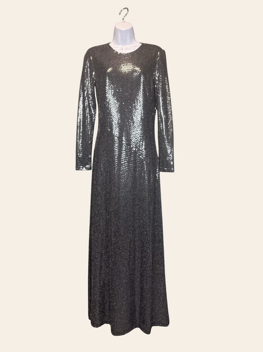Bardot Silver Sequin Gown