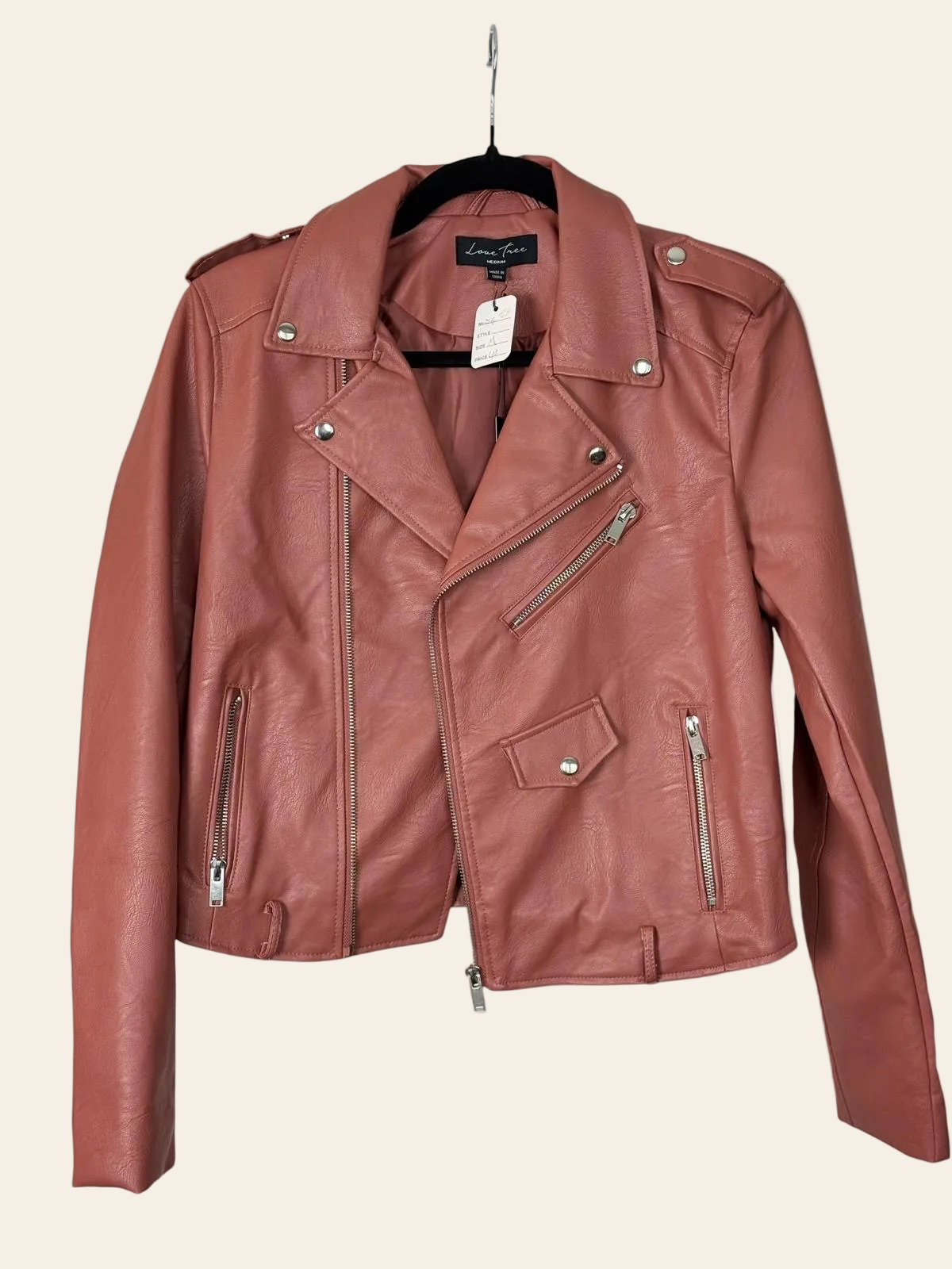 Love Tree Faux Leather Jacket