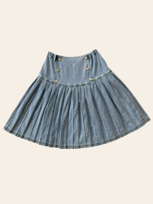Bace Collection Pleated Denim Skirt