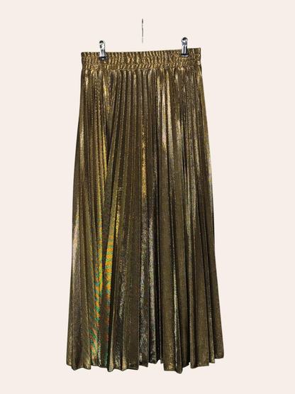 Z and I Gold Pleated Skirt