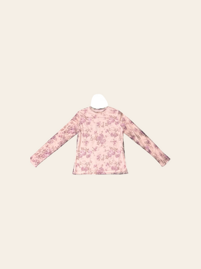 Udel NY Pink Floral Mesh Top