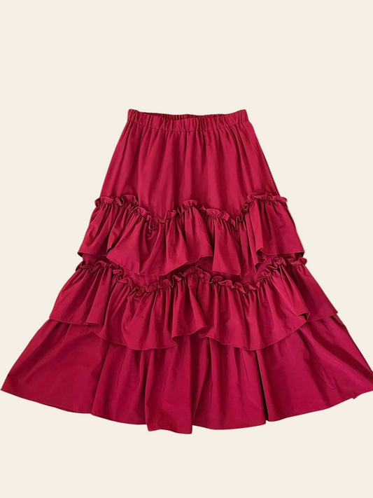 Alinfu Burgundy Skirt