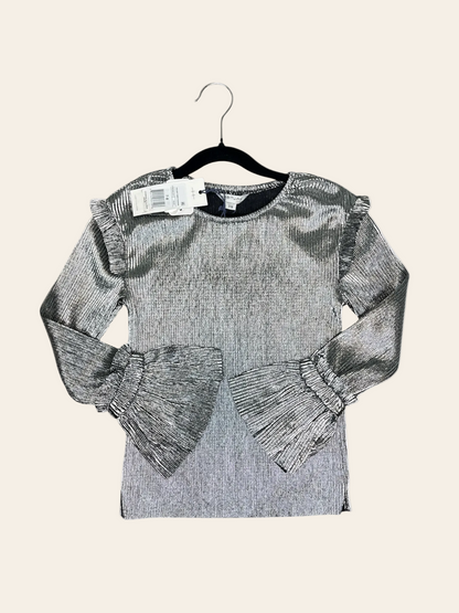 Habitual Girls Silver Ribbed Top