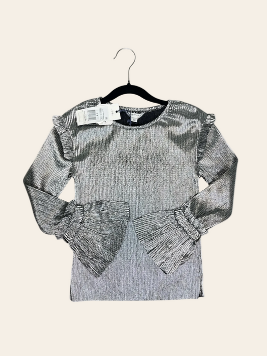Habitual Girls Silver Ribbed Top