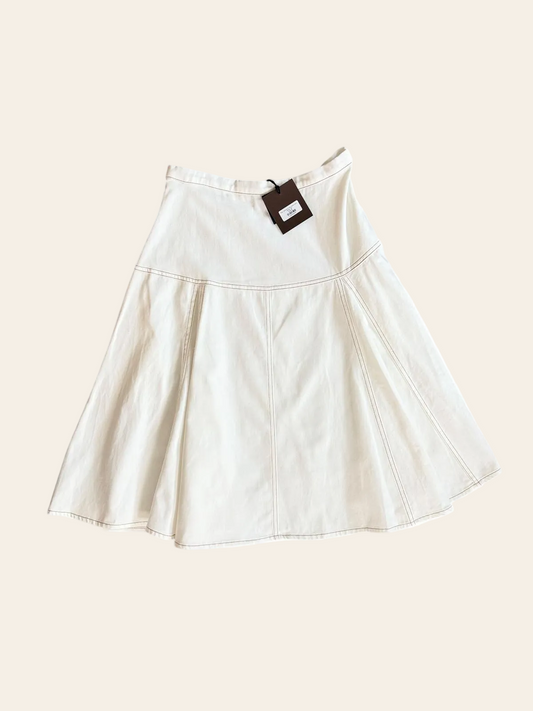 Bamboo Flair Contrast Stitch Denim Skirt