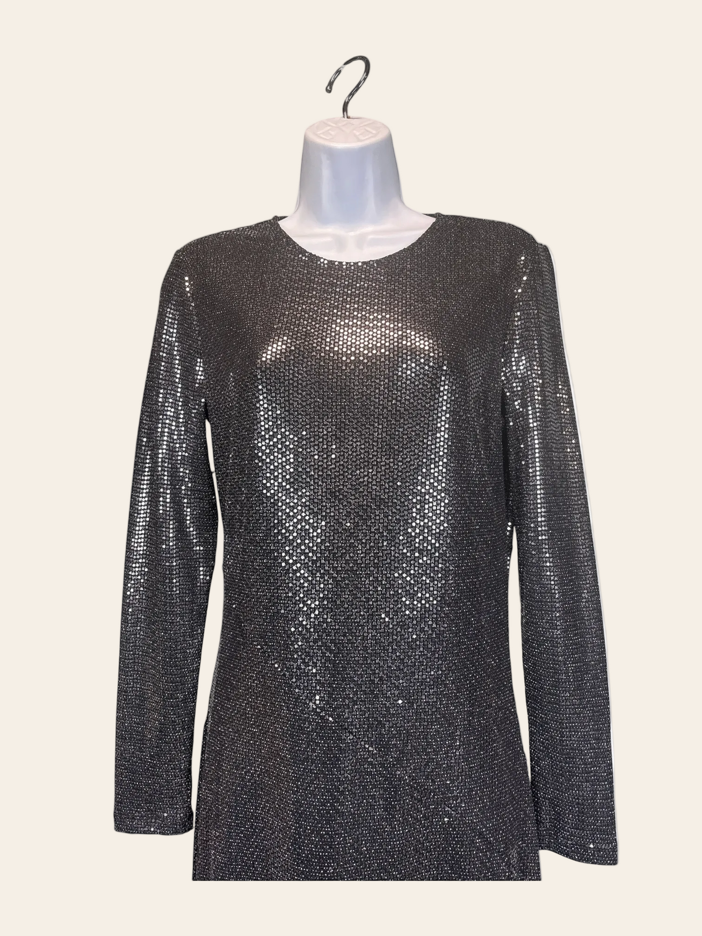 Bardot Silver Sequin Gown