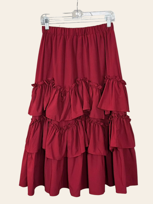 Alinfu Burgundy Skirt