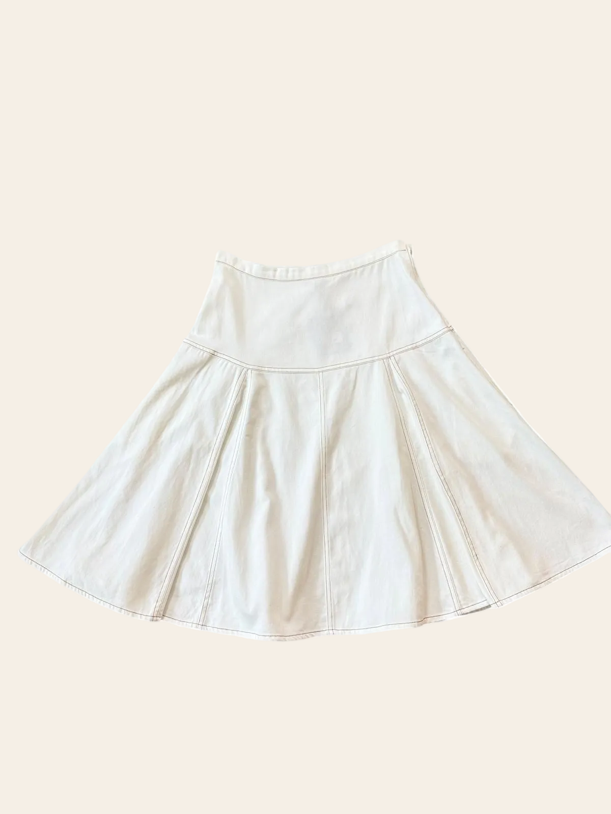 Bamboo Flair Contrast Stitch Denim Skirt