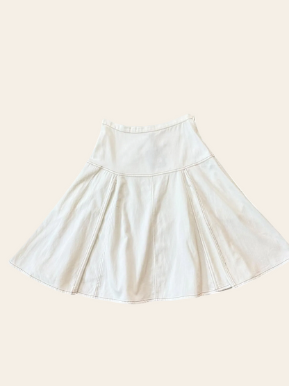 Bamboo Flair Contrast Stitch Denim Skirt
