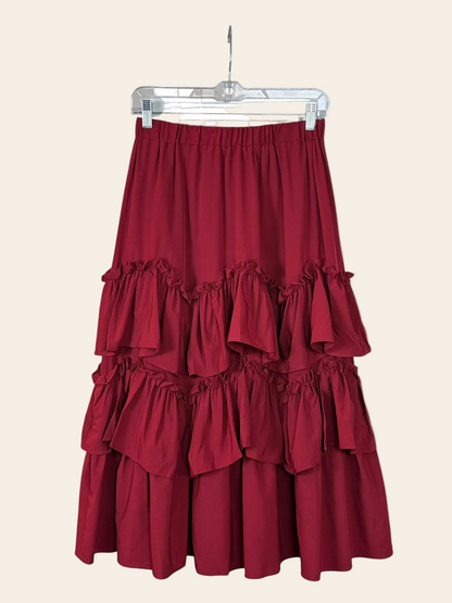 Alinfu Burgundy Skirt